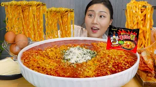ENG) SPICY🔥 Korean Buldak Ramyun MUKBANG noodles eating asmr real sound