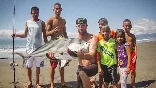 Monstrous Roosterfish From Shore | Costa Rica December 2017