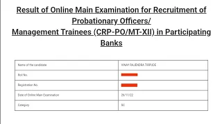 MY IBPS PO MAINS 2022 SCORECARD