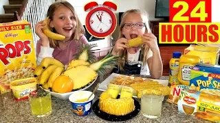 We Only Ate YELLOW FOOD For 24 Hours Challenge!!!