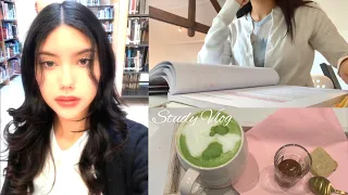 Uni life vlog : estudiando para exámenes de la universidad 🍵 coffe shop, matcha & días productivos