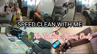 2020 SPEED CLEAN WITH ME/LIVING ROOM & KITCHEN CLEANING/ NO TALKING, MUSIC ONLY/ CLEANING MOTIVATION