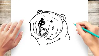 How to Draw a Roaring Bear Face Step by Step for Kids