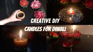 5 Easy and Beautiful DIY Candles | Diwali Decoration Ideas | DIY Décor