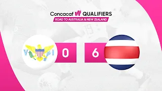 Resumen Concacaf Women Qualifiers GS 2022: Islas Vírgenes Estadounidenses vs Costa Rica
