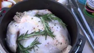 Chicken Rosemary with Vegetables in Cast Iron Dutch Oven