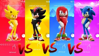 Super Sonic vs Shadow vs  Knuckles vs Sonic | Tiles Hop Edm Rush