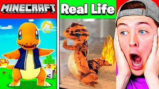 MINECRAFT POKEMON IN REAL LIFE! (charmander, pikachu, eevee)