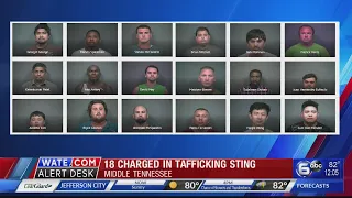 18 charged in trafficking sting