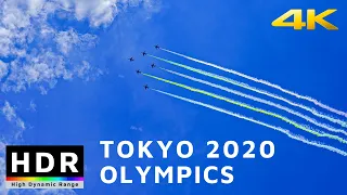 【4K HDR】Jet Show at Tokyo Olympics 2020 Opening Ceremonies - Blue Impulse