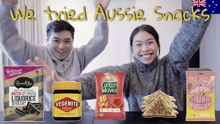 Korean Malaysian couple trying Australian Snacks for the first time! | Australia ep.3