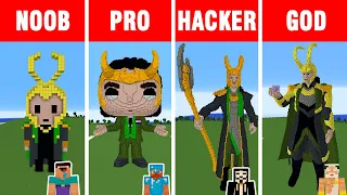 Minecraft NOOB vs PRO vs HACKER vs GOD: LOKI BUILD CHALLENGE in Minecraft / Animation