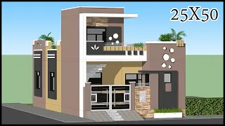 25'-0"x50'-0" Corner 3D House Design | 3 Room With Car Parking  | Villa Design | Gopal Architecture