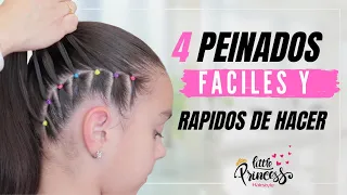 4 Hermosos Peinados Faciles y Rapidos de Hacer | Peinados para Niñas 🌸