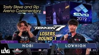 Nobi vs LowHigh - EVO 2019 Losers Round 1 - Tekken 7