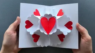 Geschenk basteln mit Papier ❤ Pop Up Karte als Geschenk zum Muttertag selber machen. Muttertagskarte