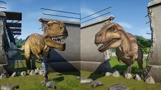 GIGANOTOSAURUS,ACROCANTHOSAURUS BREAKOUT VS TYRANNOSAURUS REX,INDORAPTOR & I-REX JURASSIC WORLD