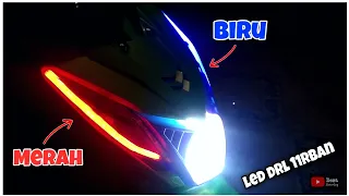 Tutorial cara pasang lampu alis / led drl belang merah dan biru di honda beat fi sangat mudah cuyyy