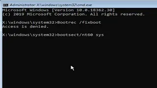 Bootrec /fixboot Access is Denied During Fix Boot Configuration FIX