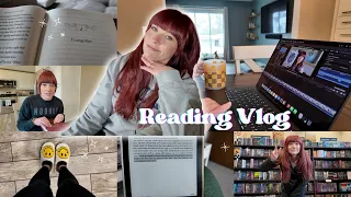cozy reading vlog, curse for true love, bookstore shopping 💜🦋 [vlog.07]