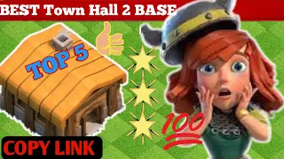 5 Top BEST  Town Hall 2 (defence) Base Design Layout | Best  Th2 Defence Base With Copy Link