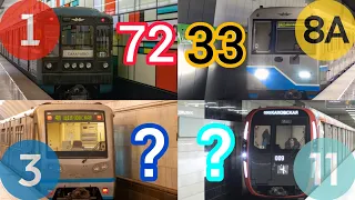 Сколько поездов на разных линиях московского метро?