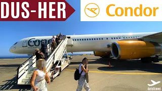 CONDOR TRIPREPORT | BOEING 757-300 | DÜSSELDORF - HERAKLION (CRETE) | GERMAN HOLIDAY AIRLINE 4K UHD