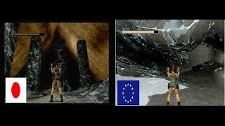 Sega Saturn Tomb Raider Japan vs Europe Version "Some Gameplay"