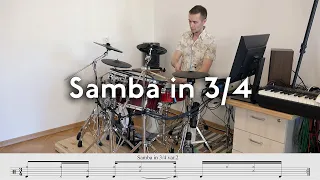 How to play Samba in 3/4 time on Drums from Brazilian song "Cravo e Canela"