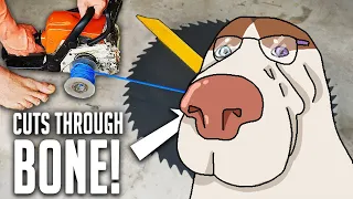 World's Largest Beyblade - Powered By A Chainsaw! [Papa Reacts]
