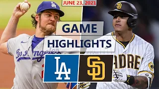 Los Angeles Dodgers vs. San Diego Padres Highlights | June 23, 2021 (Bauer vs. Musgrove)