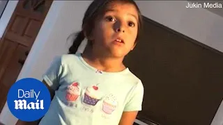 Hilarious moment little girl teaches dad how to be nice