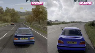 Forza Horizon 5 vs 4 gameplay and engine sounds comparison BMW M3 E36 - 4K 60FPS