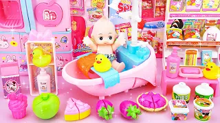 60 Minutes Satisfying with Unboxing Cute Pink Baby Bathtub Playset, Real Working Water | ASMR