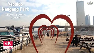 4K Seoul Yeouido Hangang Park Relax Winter Walking Tour | 서울 여의도 한강 공원 산책