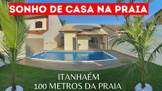 Incrível Casa Nova a 100m da Praia em Itanhaém-SP com Piscina de 8 metros e Jardim! 🏡✨🏖️