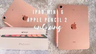 iPad Mini 6 Unboxing + Apple Pencil 2 + Cute Accessories
