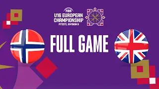 Norway v Great Britain | Full Basketball Game | FIBA U16 European Championship 2023 - Division B
