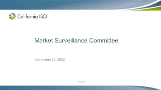 Sep 26, 2022 - Market Surveillance Committee