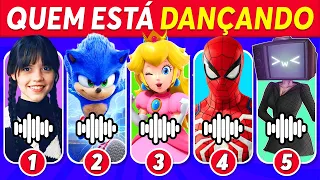 🔊 Adivinhe quem está DANÇANDO TikTok ✅🎤 Mario, Wednesday, Skibidi Toilet, Sonic, Rainbow Friends