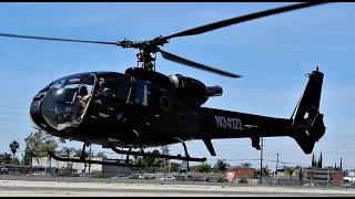 SA 341 Gazelle Start Up & Takeoff - Aerospatiale (Eurocopter) N341ZL Like Blue Thunder