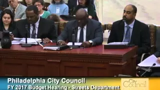 Philadelphia City Council Budget Hearings 5-2-2016 - Streets Department