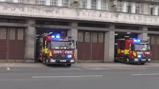 2X Engine Lambeth Fire Station responding to an unknown call in London