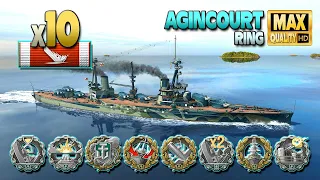 Battleship Agincourt: 10 ships destroyed - World of Warships