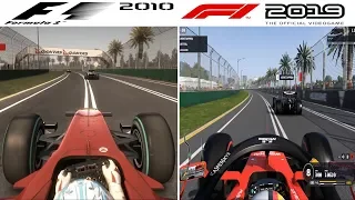 F1 Game Comparison (2010 - 2019 Gameplay Comparison)