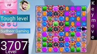 Candy crush saga level 3707 । No boosters । Tough level । Candy crush 3707 help। Sudheer Gaming