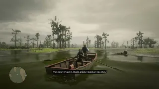 Red Dead Redemption 2 alligator eats hog