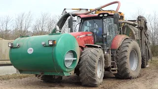 Case IH 240 Puma CVX in the field laying manure w/ Samson PG20 Manure Barrel | DK Agriculture