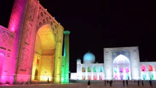 Light show, Registan square, Samarkand, Uzbekistan
