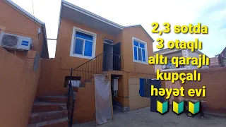 🏝Masazırda, 2,3 sotda, 3 otaqlı  altı qarajlı, tam təmirli, kupçalı həyət evi satılır✳🧿